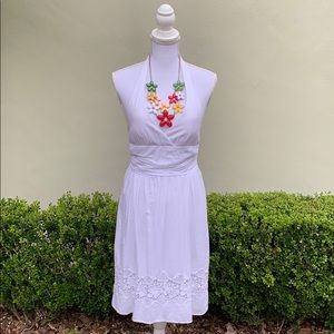 White Halter Dress